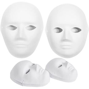 CALPALMY 14&30 Packs Paper Mache Mask - 2 Sizes for Artistic Projects, Theater, Halloween, Masquerade Parties, Classroom Art