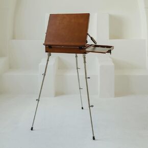 Meeden Pro Watercolor Pochade Box: Plein Air Easel للطلاء على Go - Beech Wood Art Supplies Box مع ترايبود الفولاذ المقاوم للصدأ للفنانين المحترفين