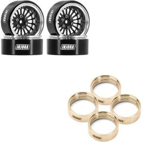 Ingora Modu 1.3 Beadlock السلبية الأوفست العجلات الفضية مع حلقات 1-Spoke و Inner Beadlock ل 1/18 1/24 ترقية الزاحف RC