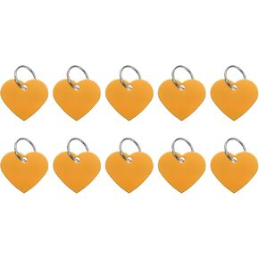 UXCELL 10PCS الفراغات المنقوشات الألمنيوم ، علامات معدنية فارغة ختم شكل القلب مع 10 سلسلة مفاتيح فارغة الكلب العلامة للحيوانات الأليفة المخصصة ، الأسود