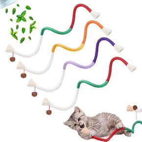 Cat Toys Chew Rope 4pcs King Size with Catnip Catnip Hitten Teath Cleaning Toy للوجبة الخفيفة الداخلية للقطعة الداخلية تعامل مع Cat Nip Silvervine Stick Kitty Kitty for Dental 23.6 "