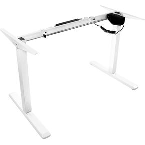 Mount-It! Electric Standing Desk Frame | Height Adjustable Motorized Sit Stand Desk Base with Controller | Single Motor Stand Up Ergonomic Workstation | Steel Legs | Black