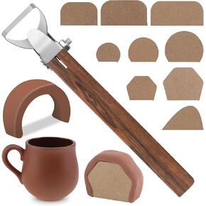 10pcs Pottery Handle Making Tool ، Cup Handle Mapple Tool Pottery Crving Cutter Sculpture Sculpture Pottery Thames Pottery Clay Sculpting Tools Morn