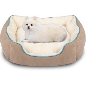 20'' x 19'' x 6'' Small Dog Bed, Rectangle Cat Bed Washable for Indoor with Non-Slip Bottom and Removable Cushion, Pet Bed for Puppy and Kitten, Camel in Kuwait