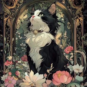 مجموعات الطلاء Newenmo Cat Diamonds للبالغين المبتدئين ، DIY 5D Flower Diamond Art Paint مع الماس الدائري ، مجموعة ألوان فنية مثالية مثالية لديكور الجدار المنزلي 12x12 بوصة