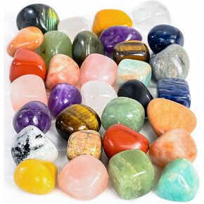 ZAICUS 1Lb Multi Fluorite Tumbled Stones and Crystals Bulk Natural Polished Irregular Gemstone and Crystal for Jewelry Making Reiki Chakra Healing Spiritual Gift Meditation Accessories Home Décor