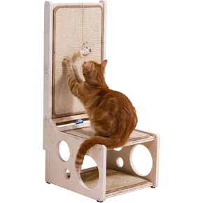 Sisal Cat Scratcher-لوحة خدش Cat على شكل حرف L مع لعبة لعبة الأريكة العمودية والأفقية ، و SISAL Cat Scratch Post للقطط الداخلية (غير اللوحة)