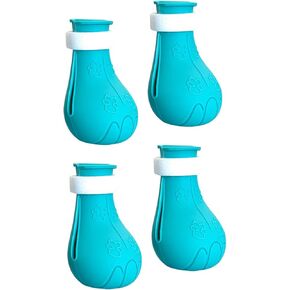 4pcs أحذية القط للقطط فقط ، تغطي أقدام القط المضاد للخردوش الأحذية المضادة للضايق لأحذية حامي مخلب السيليكون (الأزرق)