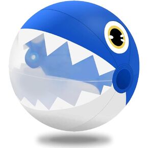 16" Large Beach Ball, Clear Shark Inflatable Beach Balls Beach Toys for Kids and Adults Birthday Party Supplies, Fun Shark Swimming Pool Balls - Pool Toys and Summer Parties Water Games Gifts