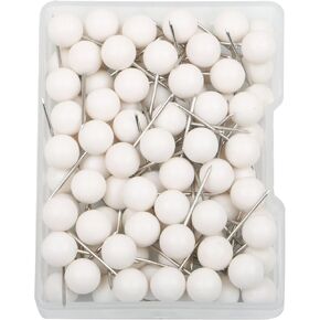 100pcs خريطة المسامير دبابيس دفع 1/4 بوصة قطرها من قبل نقطات الإبرة والفولاذ ، تستخدم لوضع علامة على المكتب الحرفي DIY متنوعة والمنزل على الخريطة ، لوحة النشرة أو لوحات الفلين （الأبيض）