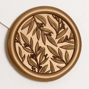 ملصقات ختم Uniqooo الشمع - ملصقات ختم مدفوعة Leaf Leaf Leaf ، و 50 PCS ملصقات الذهب العتيقة العتيقة ، مثالية للدعوة ، عيد الميلاد ، غلاف الهدايا