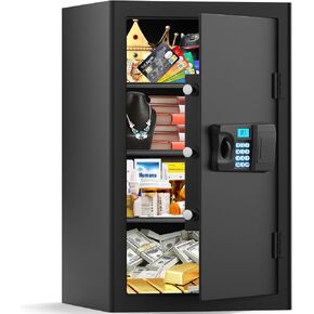 4.2 منزل كبير مكعب آمن مقاوم للماء ، مربع آمن للأمان الرقمي المضاد للأمان مع قفل مزيج ، التنبيه ، رف القابل للإزالة ، خزانات النار للحصول على أموال الوثيقة المنزلية أموال