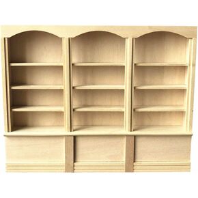 Tatebiting 1:12 Dollhouse Miniature Furniture Wooden Display Cabinet Book Book Compless Cabinet Model for Fairy Garden 23 × 17.9 × 2.8 سم / 9.1 × 7.0 × 1.1 بوصة