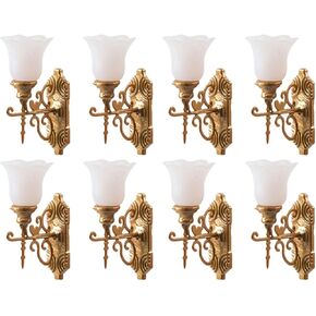 8 PCS Doll Simulation Room House Miniature Decoration Furniture Sand Wall Table Mini Lighting Scale Model Model Outing Models Models الحلي المعيشة