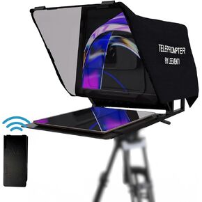 Leeventi Teleprompter 5.0 | Includes Handy Foot Remote Control | Perfectly Compatible with Tablets, Smartphones, Photo & Video Cameras | Compact Design: 600g, 30x40x3 cm
