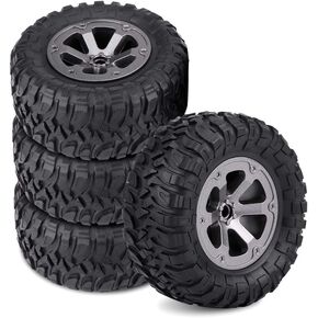 Haofy 1/16 RC Tyres ، 4pcs مجموعة 1:16 إطارات الزاحف إطارات المطاط RC الملحقات جهاز التحكم عن بُعد السيارة