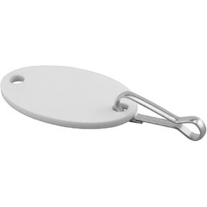 Prime-Line MP66770 TAGS ID TAGS ، 2 in. x 1-3/16 in. ، شكل بيضاوي ، علامات بلاستيكية مع مقطع معدني (20 حزمة)