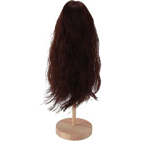 Doll Wig, Shiny 1/4 Beautiful Doll Hair Wig for Collection for 7-8 Inch Doll (Dark Brown)