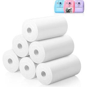 Luoba Kids Camera Printer Paper, 6 Rolls for Kids Instant Print Camera, HD Printing Thermal Paper Set, Refill Replace Camera Printer Papers