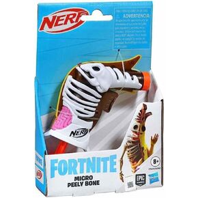 nerf microshot fortnite pely bone mini blaster ، مصممة على أساس العظم الحصري مع 2 nerf النخبة ، fortnite nerf blaster f7672