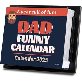 Funny Desk Calendar 2025 Day to Day, 4.85’’×5.85’’, Christmas Gifts for Dad, A Day Tear off Calendar Gift for the Joke Lover