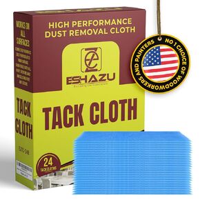 eshazu premium tack cloth (حزمة من 12)-مزيل الغبار والجسيمات الاحترافية من أجل الأعمال الخشبية والرسم-خرق تاك لتنظيف السطح-السيليكون والشمع الخالي من الشمع.