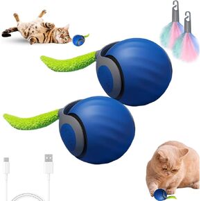2pc tail 2.0 tail ، 2025 لعبة Cat Tail Seedy 2.0 جديدة ، لعبة القطط التفاعلية القابلة لإعادة شحنها ، للقطط الداخلية مع تعديل السرعة ، تتحرك تلقائيًا مع الذيل (أزرق+أزرق)