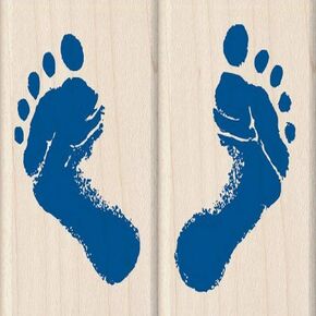مجموعة ختم الخشب من Inkadinkado Baby Feet لتزيين البطاقة ، 2pc ، 1.5 '' W x 2 '' l