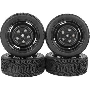 4pcs RC RALLY CAR Plastic Wheel Rims والإطارات المطاطية 68 ملم لـ 1/10 RC على الطريق مسطحة RACING CAR لتامي HSP HPI WR8 TT02 WLTOYS KYOSHO