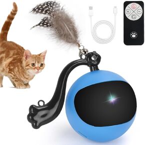 كرة لعبة Cat التفاعلية مع التحكم عن بعد ، ألعاب مطاردة التلقائية التلقائية مع ريشة ، لعبة كرة قطنية داخلية مع تنشيط النياء والتنشيط وتجنب العقبات