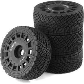 1/8 RC On Road Tires And Plastic Street Wheels 17mm Hex OD 3.94'' 1/7 Rally Racing Tyres For 1:8 1:7 Touring Street Drift Car Tamiya HPI WR8 HSP ARRMA Redcat Losi Kyosho GT2 VRX W10 (White)