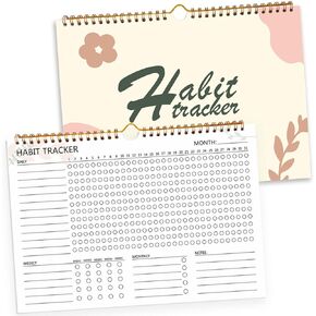 Habit Tracker Calendar - 12 Months Undated Daily Goal and Habit Tracker, Habits Tracker Journal Planner with Spiral Binding, Great Productivity Tool and Workout Calendar, 11.7"x8.5"