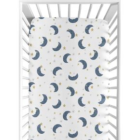 Navy Blue and White Bear Print Baby or Toddler Fitted Crib Sheet for Big Bear Collection by Sweet Jojo Designs