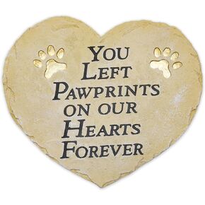 Lily's Home Cat أو Dog Memorial Stone - Polyresin Pet Grave Mark ، هدية التعاطف في الهواء الطلق - هدايا تذكارية للحيوانات الأليفة للخسارة ، إحياء ذكرى الحيوانات الأليفة وهدية التعاطف - تركت Pawprints على قلوبنا إلى الأبد