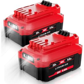 POWITEC CMCB204 6000mAh Replacement Battery for Craftsman V20 Lithium Ion Battery CMCB204 CMCB206 CMCB205 CMCB202 CMCB201 20V Cordless Power Tools Battery