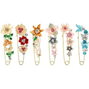 PATIKIL Decorative Safety Pins Brooch Clip Clasp Pin, Anti Exposure Enamel for Women Sweaters, Shawls, Collars, Dress