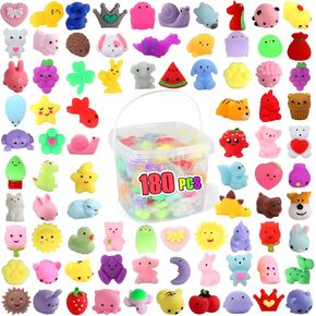 180 حزمة ألعاب اسفنجي ، Kawaii Squishies Party Favors للأطفال 4-8 8-12 حيوانات Mochi Squishy Treasure Box Roys الفصول الجوائز