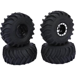 Rcawd سبيكة Trx4m Monster Truck Wheel والإطارات ل 1/18 ترقيات سلسلة TRX4M جزء الفضة
