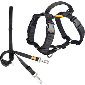 DF Martingale No Pull Dog Harness ومقود التدريب على السيطرة على النقطتين للكلاب فقط مع Martingale Harnesses ، الأسود ، الصدر 22 "-28"