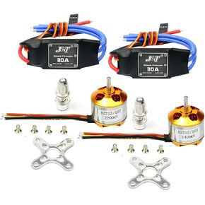 Bgning 2pack A2212 Outrunner Motor 1400kV/2200kV مع Mount 10T/6T+ 30A وحدة التحكم في السرعة ESC ل RC Altcraft Quadcopter UFO