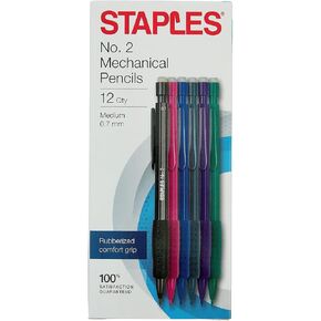 Staples No.2 أقلام الرصاص الميكانيكية ، متوسطة 0.7 مم (12 Qty)