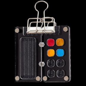 PH Pandahall 8 Grids Mini Watercolor Palette Portable Travel Paint Tresh Box Plate Balette Clear Glass Paint Box مع Clip Mini Paint Palette for Painter