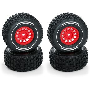 4pcs إطارات RC وعجلة 1/14 Mojave Grom ، إطارات العجلات الأمامية/الخلفية RC (أسود)
