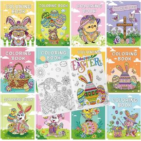FUCEROUS 24 PCS كتب تلوين عيد الفصح Mandala BUNNY BOOKS Happy Easter Basket Hompts Mandala Activity toy