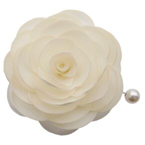9cm OFF-white SILK CAMELLIA Brooch Pin By NhanDo Handmade – Floral Brooch Pin, Handmade Gift Ideas, Gift for her, Gift For Mom, Bridesmaid gift, valentines day gifts