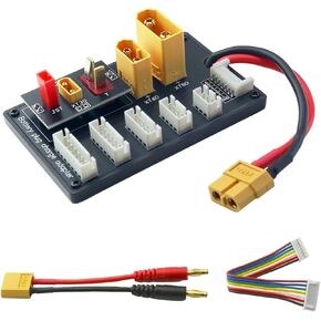 SoloGood RC Lipo Battery Charger Board 2S-6S Parallel Charging Plate XT30 XT60 XT90 JST T-Plug with 4mm Bullet Banana Connector for Imax B6 B6AC IDST Charge
