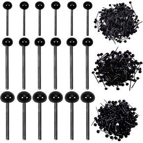 300pcs عيون سلامة زجاجية 2 مم 3 مم 4 مم مصغر الفاصوليا السوداء كرات العيون العيون لعبة العيون ل DIY الدب دمى حيوانات الحيوانات دمى التلبيد