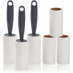 Lint Roller - 540 صفائح بكرات Lint لشعر الحيوانات الأليفة لزجة إضافية ، 6 عبوات مع 3 مقابض ، مزيل الوبر للملابس ، الأريكة ، الأثاث ، الأسطوانة المحمولة لشعر الكلاب القط