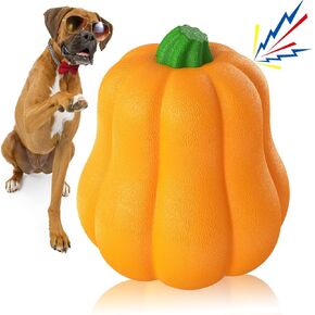 Dog Squeak Chew Toys Tough Apple Ball for Medium/Large/Extra Aggressive Chewers Dogs Breed Interactive Enduring Indestructible Squeaky Toy Training Fetch Indoor/Water/Pool/Beach/Outdoor Supplies Red