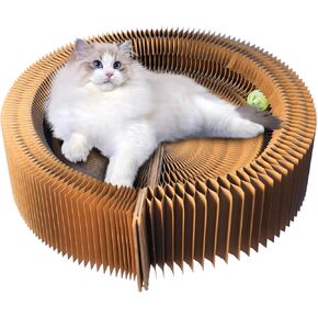 سرير صالة Cat Scratcher ، سرير قط من الورق المقوى السحري القابل للطي ، مقولة قطة خدش السرير للقطط الداخلية كبيرة كيتي هريرة